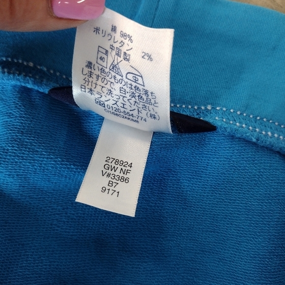 Lands' End turquoise blue jersey knit athleisure skirt with drawstring waist - Picture 8 of 9